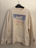 Levi's Sweater Print Logo, weiß, Größe XL, used