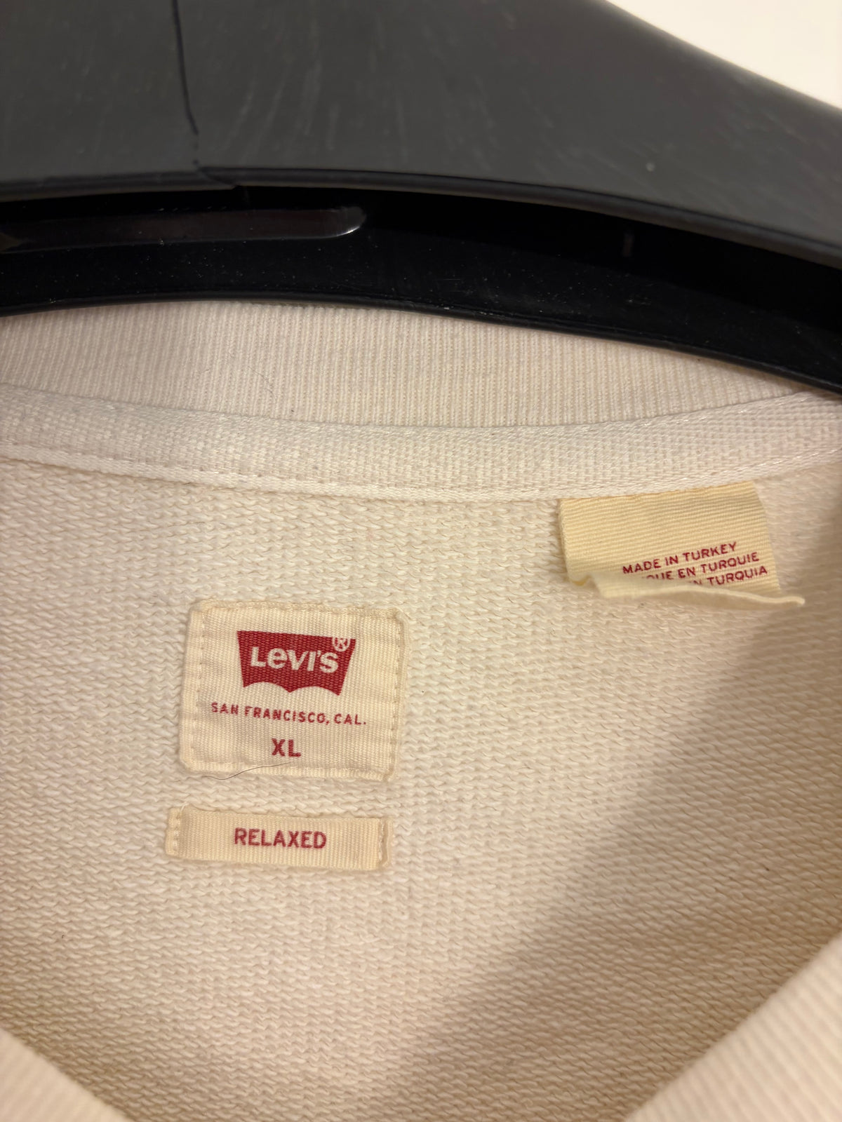 Levi's Sweater Print Logo, weiß, Größe XL, used