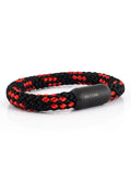 Portus Nautical Rope Bracelet Matte Black - Black-Red