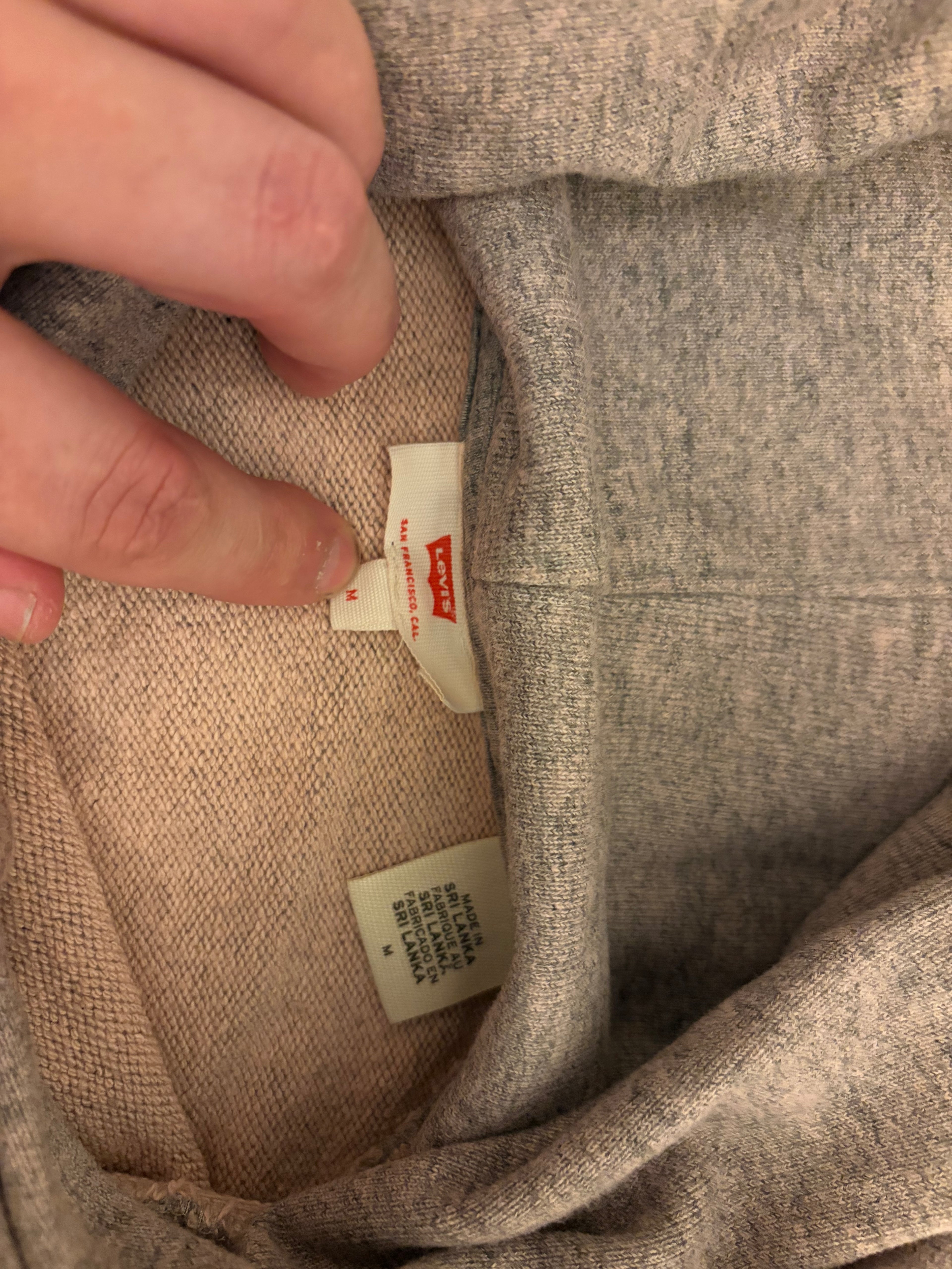 Levi‘s Hoodie Logo Print grau mit dreifarbigem Sportsware Logo, Größe M used