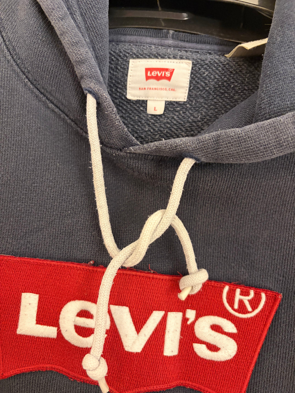 Levi's Batwing Logo Patch Hoodie, large, grey, size L, used