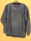 Vintage Levi's Indigo Knit Sweater, Acid Wash Denim Pullover, 90s Y2K Grunge Workwear, Levi's Black Tab Crewneck, Grobstrick verwaschen
