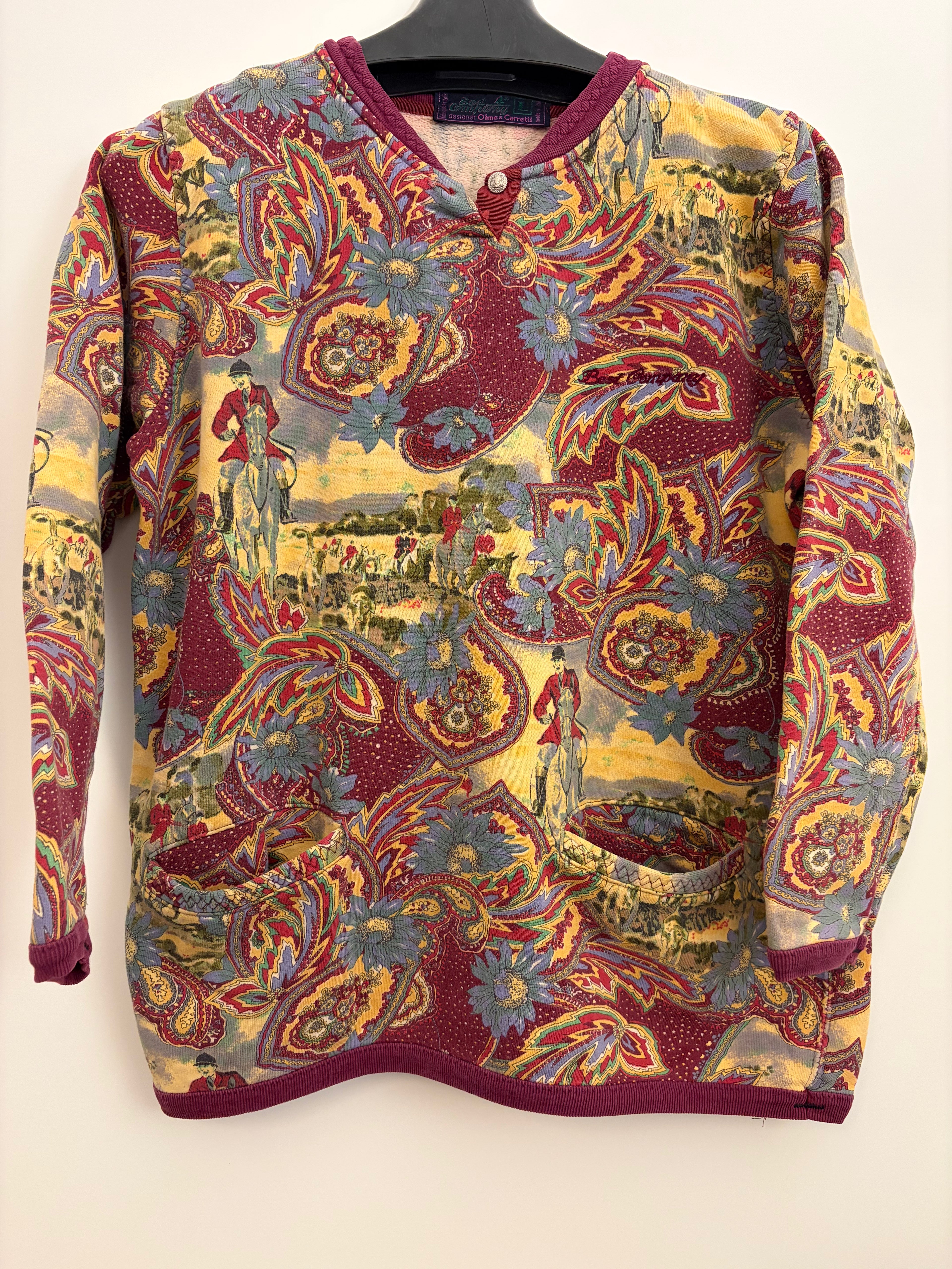 Vintage 80s Best Company Olmes Carretti All Over Print Sweatshirt