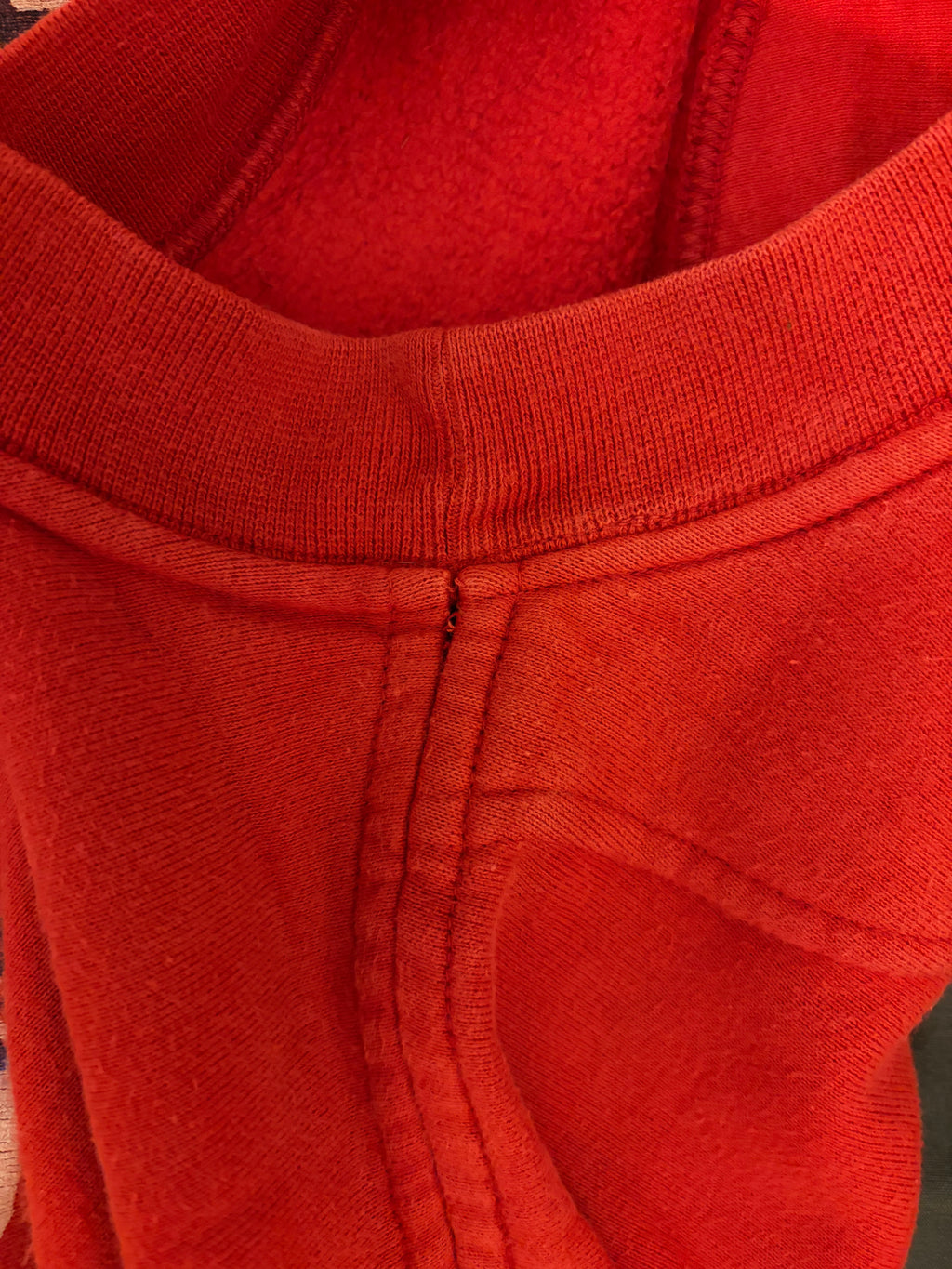 Vintage 90s Replay & Sons Blue Jeans Sweatshirt Made in Italy Red Graphic Crewneck Size VIII, Retro Oversized Boxy Heavyweight Cotton used